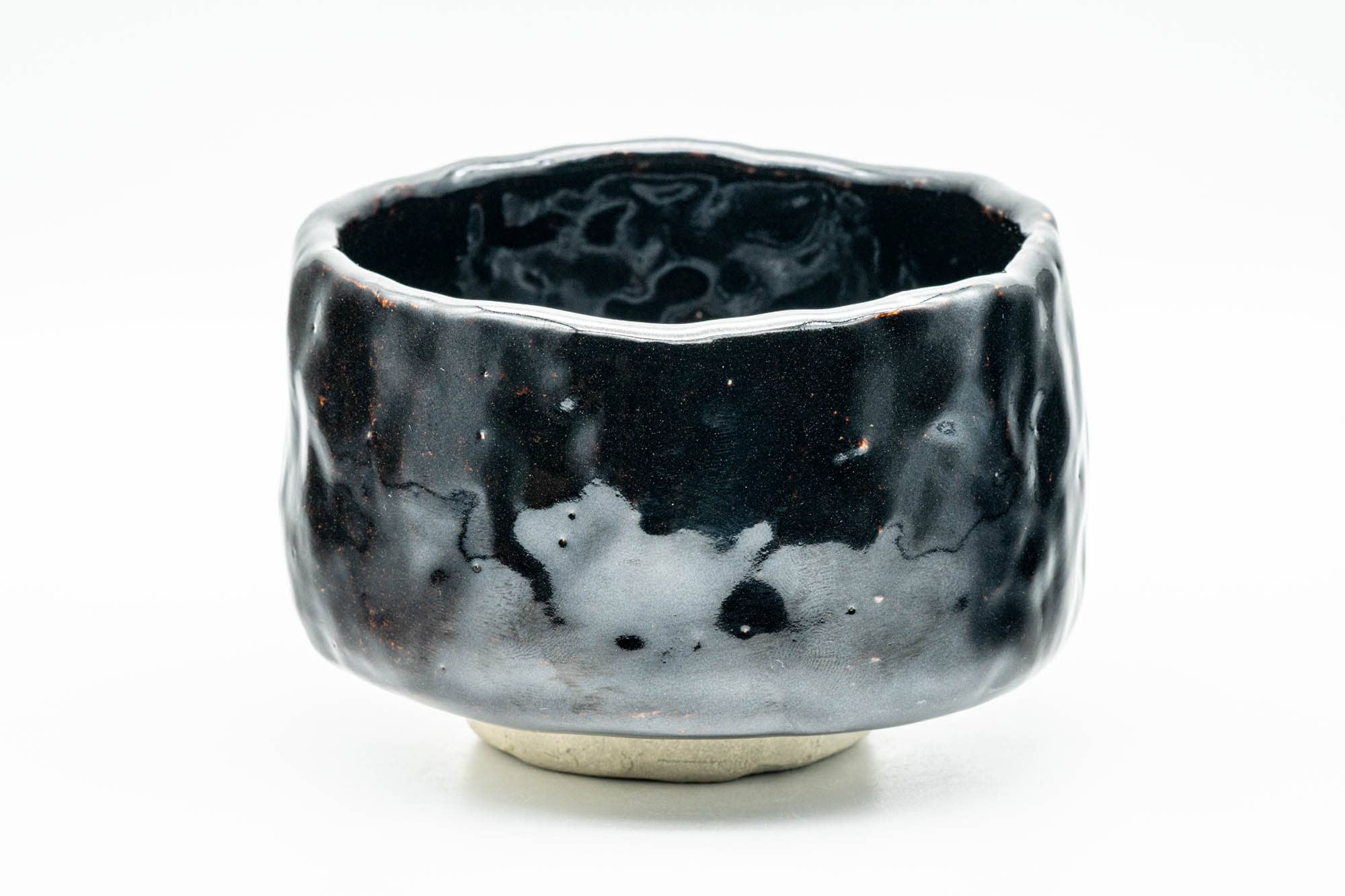 Japanese Matcha Bowl - Jet Black Glazed Wabi-Sabi Chawan - 300ml