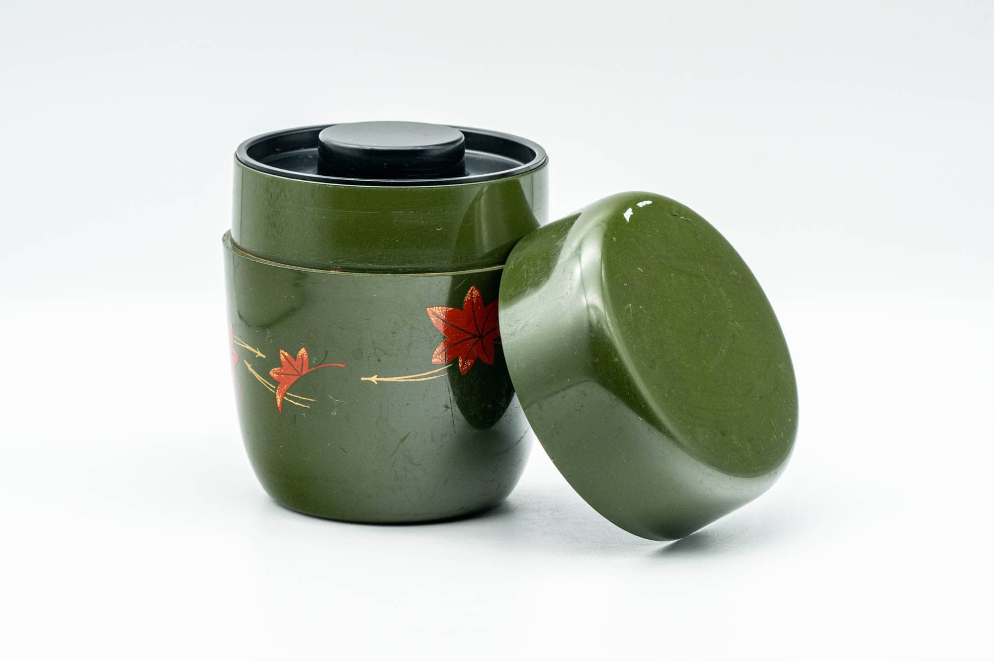Japanese Chazutsu - Green Floral Tea Plastic Canister - 300ml