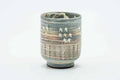 Japanese Teacup - Grey White Floral Engraved Kiyomizu-yaki Yunomi - 150ml