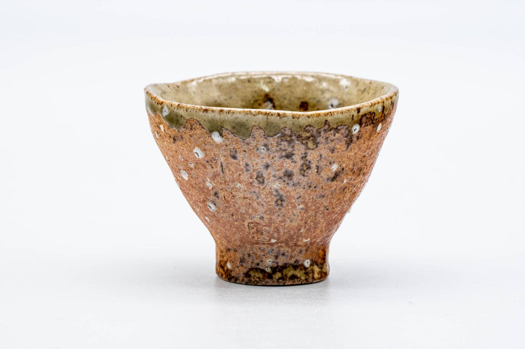 Japanese Teacup - Ash Green Glazed Shigaraki-yaki Guinomi - 40ml