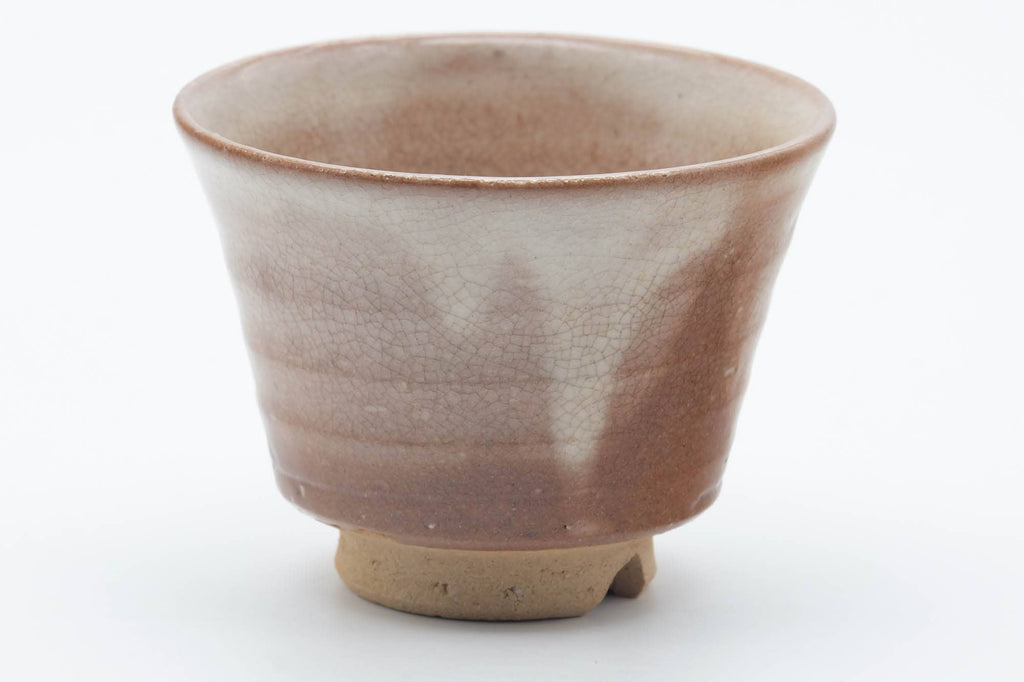 Japanese Teacup - Beige Magenta Drip-Glazed Hagi-yaki Yunomi - 80ml