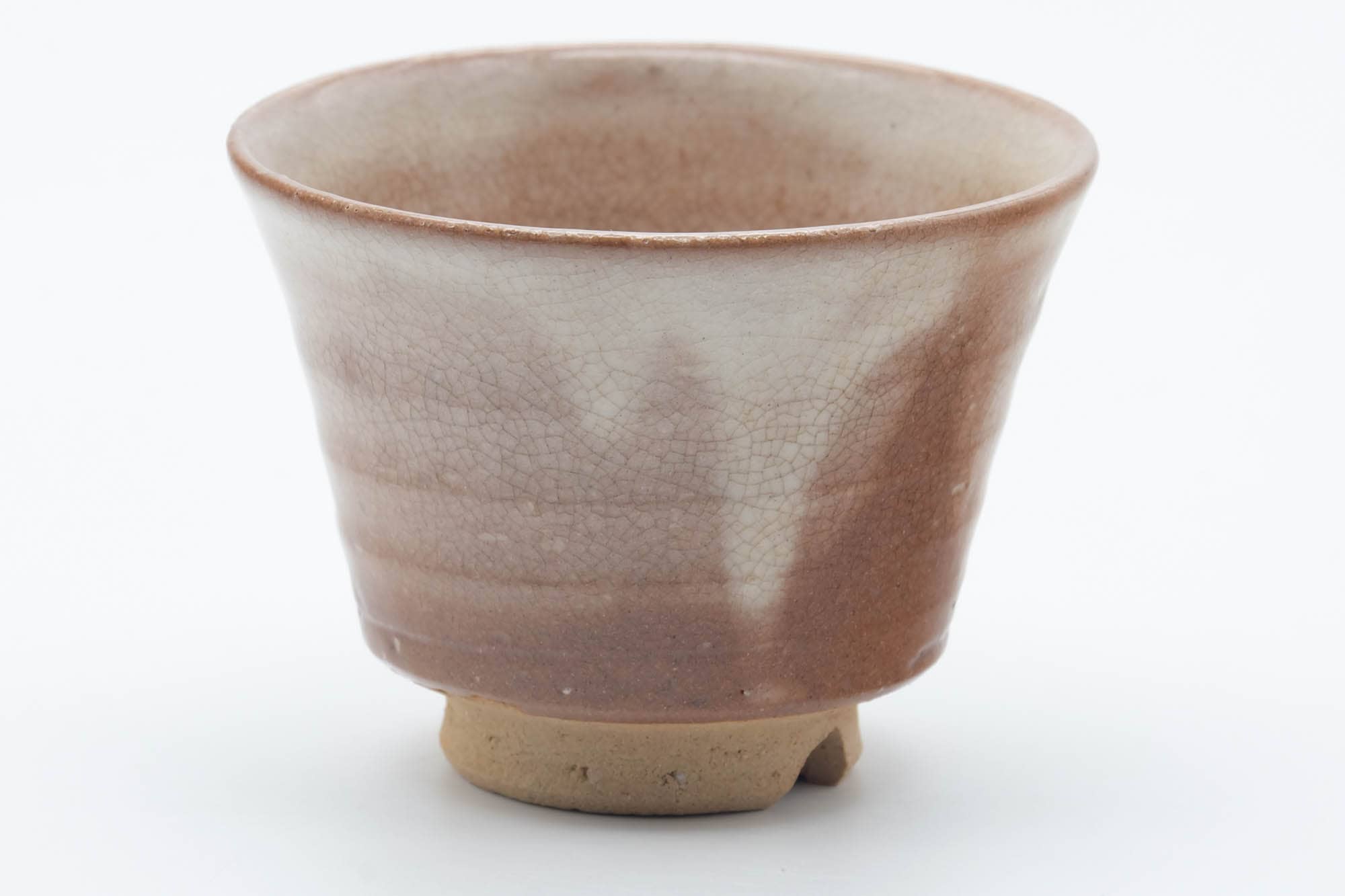 Japanese Teacup - Beige Magenta Drip-Glazed Hagi-yaki Yunomi - 80ml