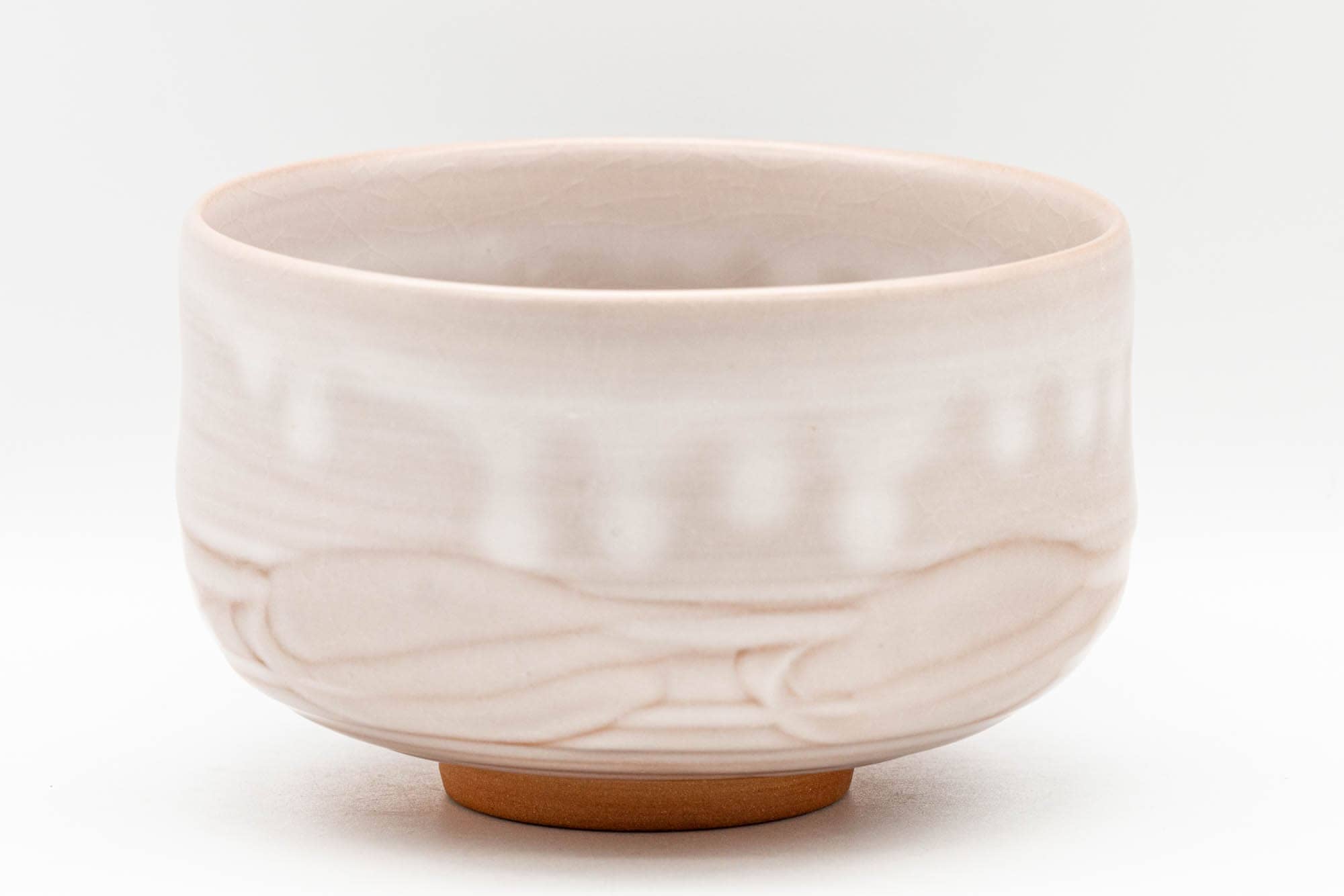 Japanese Matcha Bowl - Milky Pink Drip-Glazed Kyo-yaki Chawan - 400ml