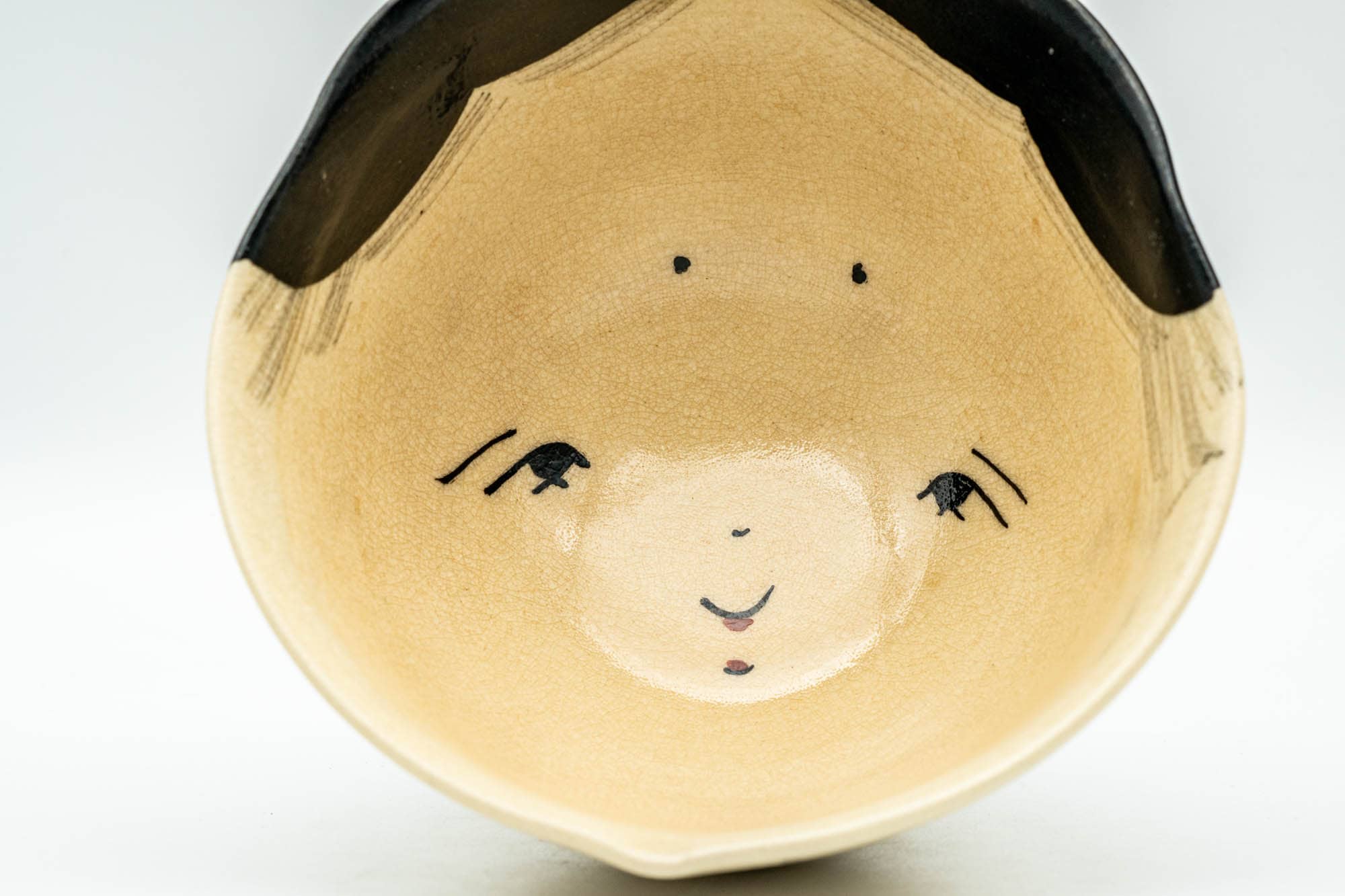 Japanese Matcha Bowl - Otafuku Okame Themed Kyo-yaki Chawan - 300ml