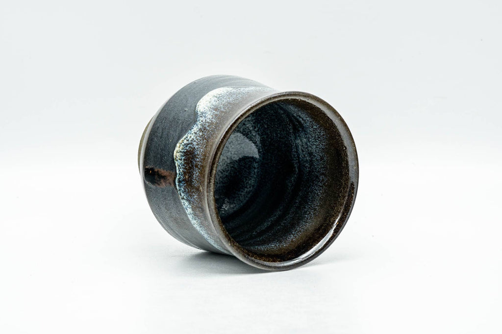 Japanese Teacup - Metallic Black Drip-Glazed Yunomi - 140ml