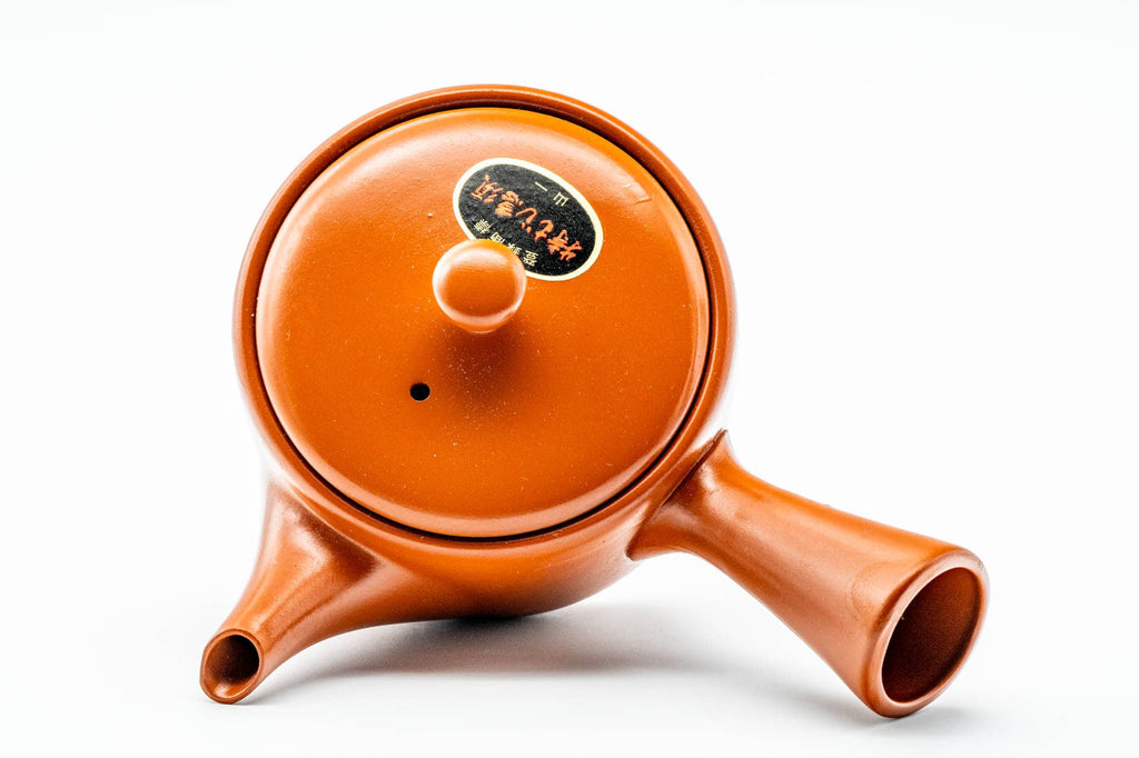 Japanese Kyusu - Engraved Mountainous Tokoname-yaki Mesh Teapot - 315ml