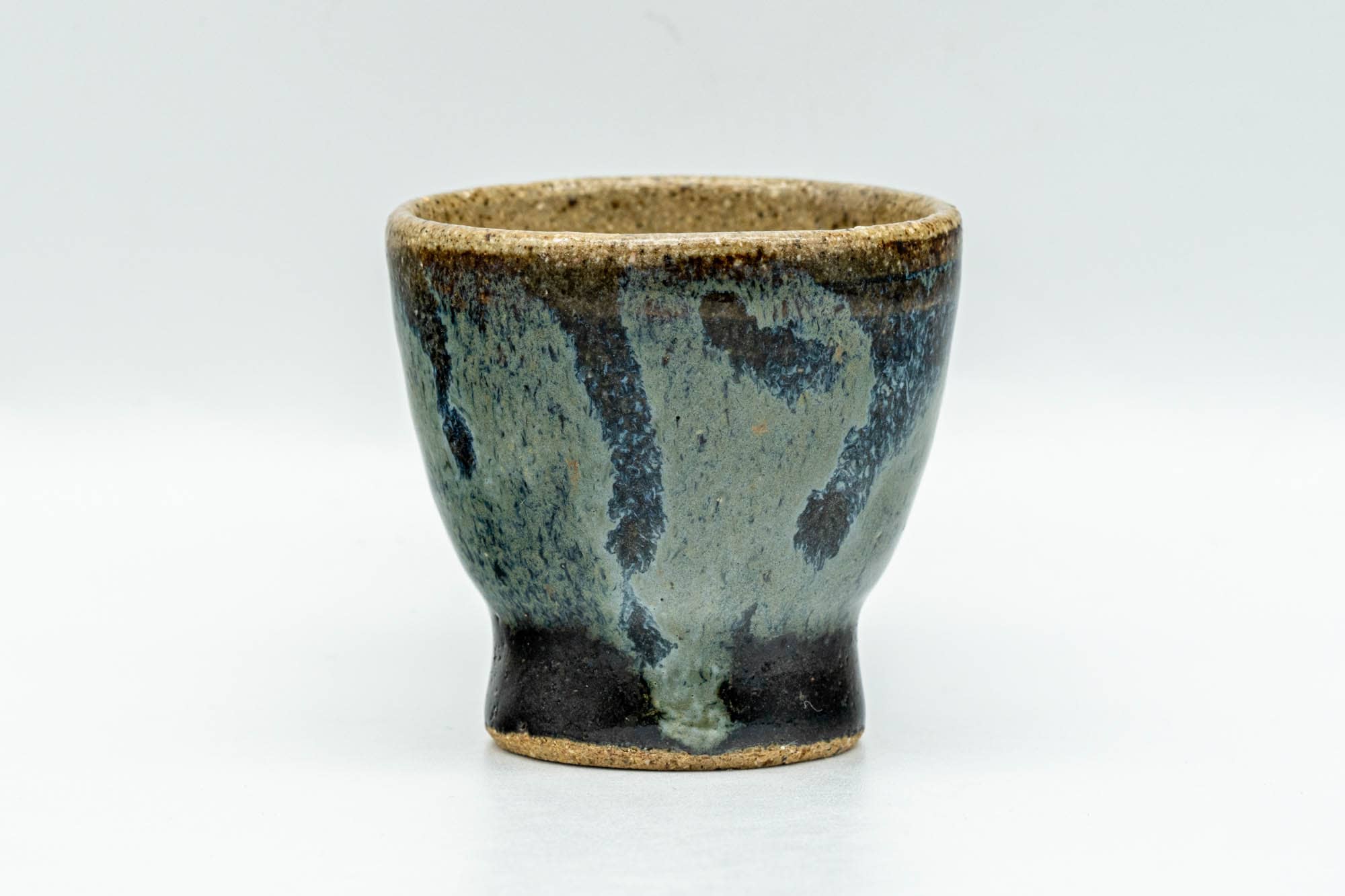 Japanese Teacup - Blue-Green Drip-Glazed Guinomi - 35ml