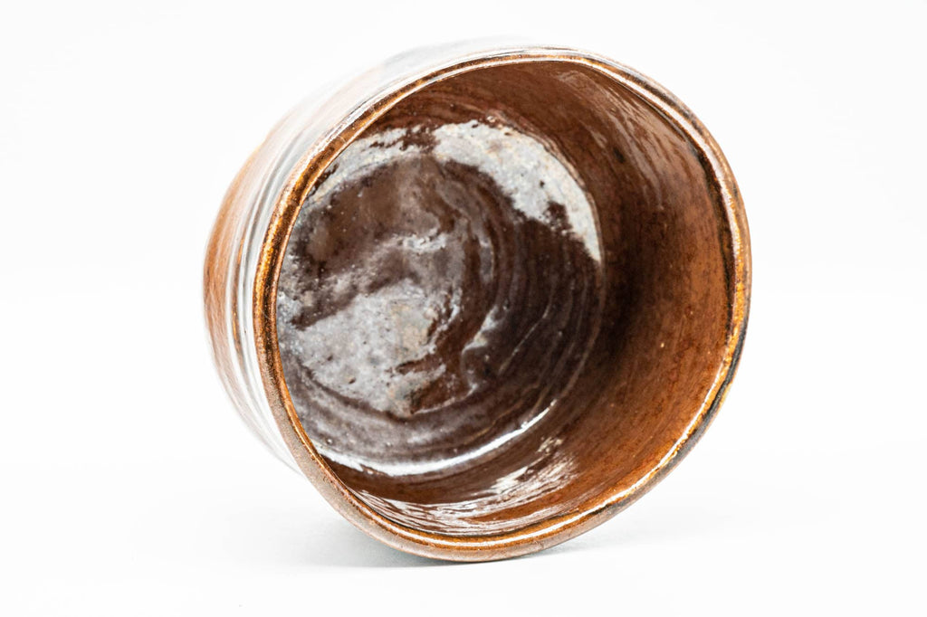 Japanese Matcha Bowl - Black Brown Glazed Undulating Wabi-Sabi Chawan - 250ml