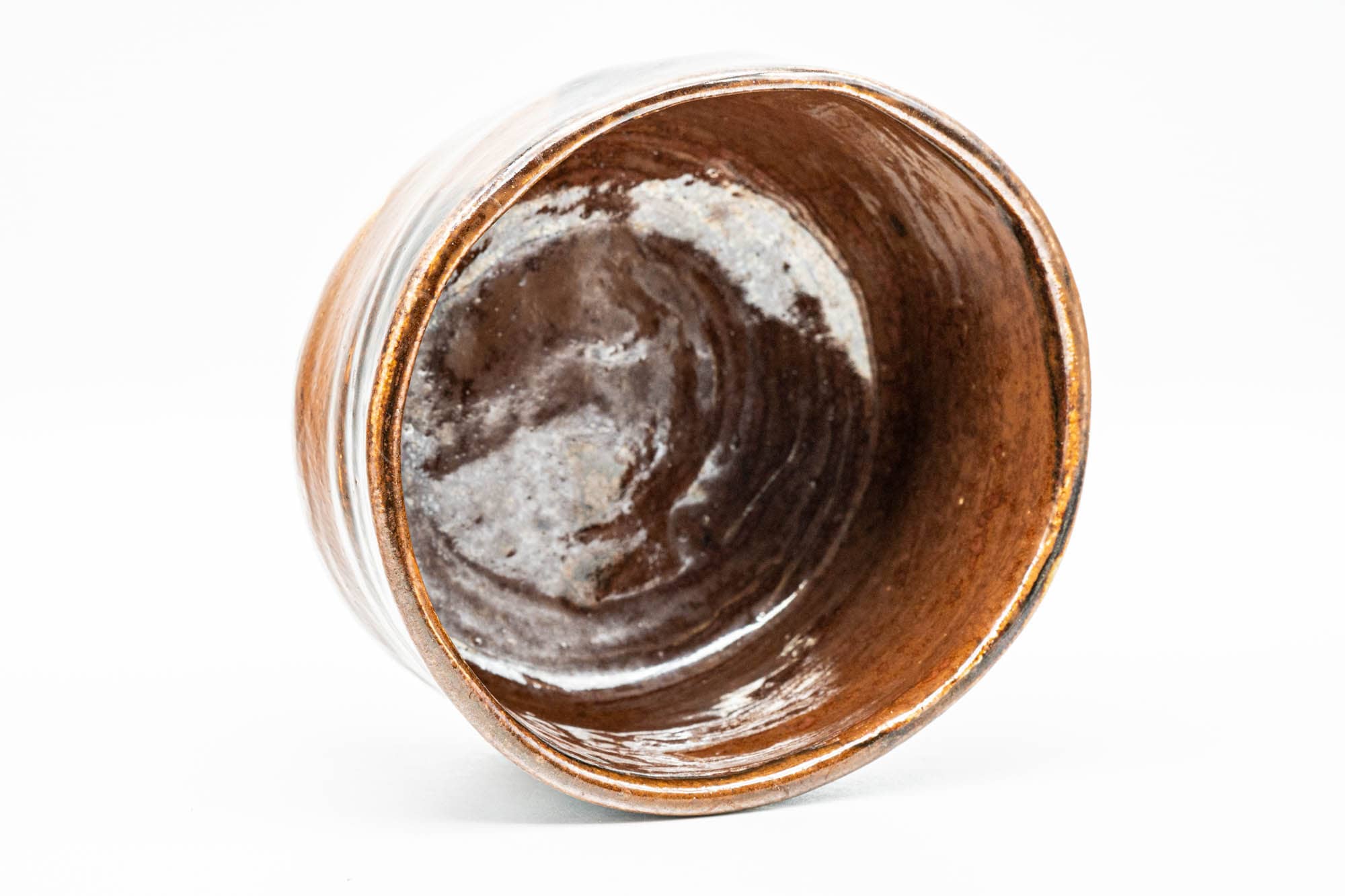 Japanese Matcha Bowl - Black Brown Glazed Undulating Wabi-Sabi Chawan - 250ml