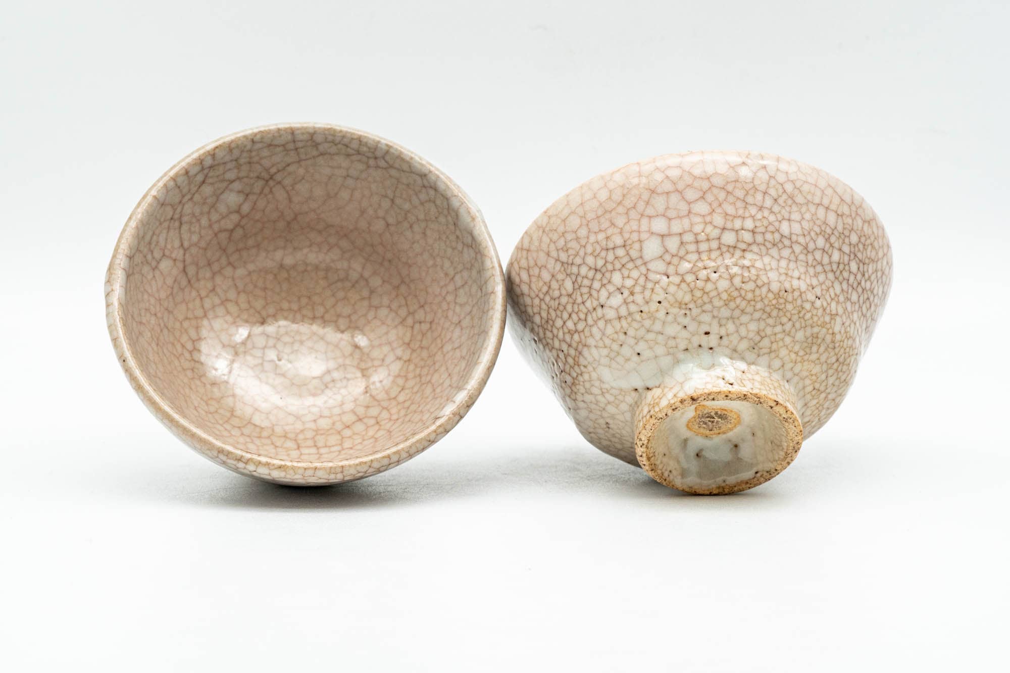 Japanese Teacups - Pair of Milky Shino Glazed Guinomi - 40ml