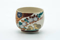 Japanese Teacup - Beige Red Floral Kutani-yaki Yunomi - 140ml