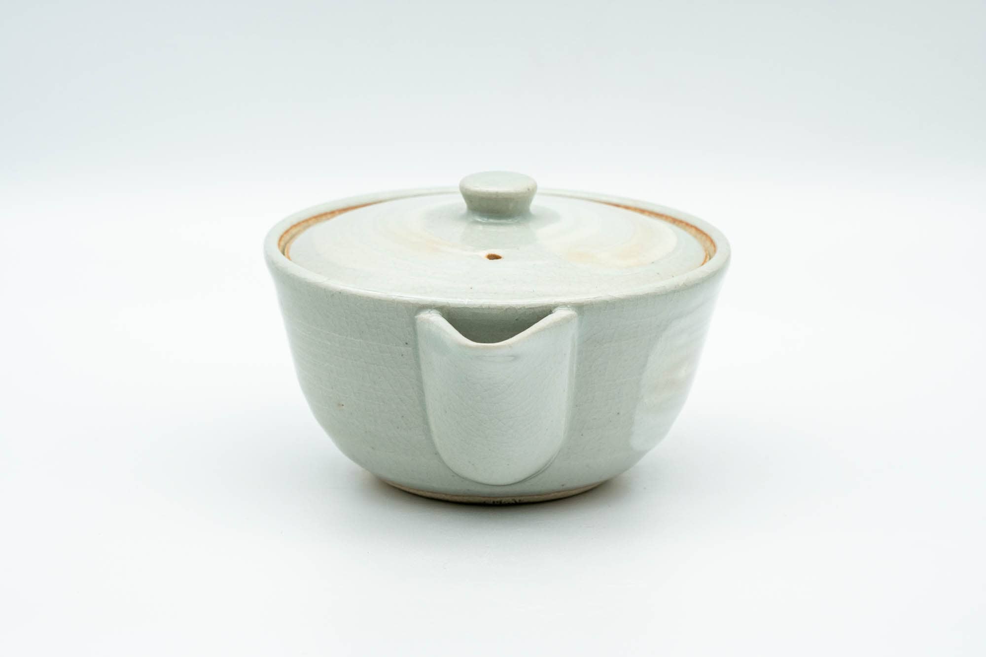 Japanese Houhin - Grey White Hakeme Ceramic Filter Handleless Teapot - 150ml