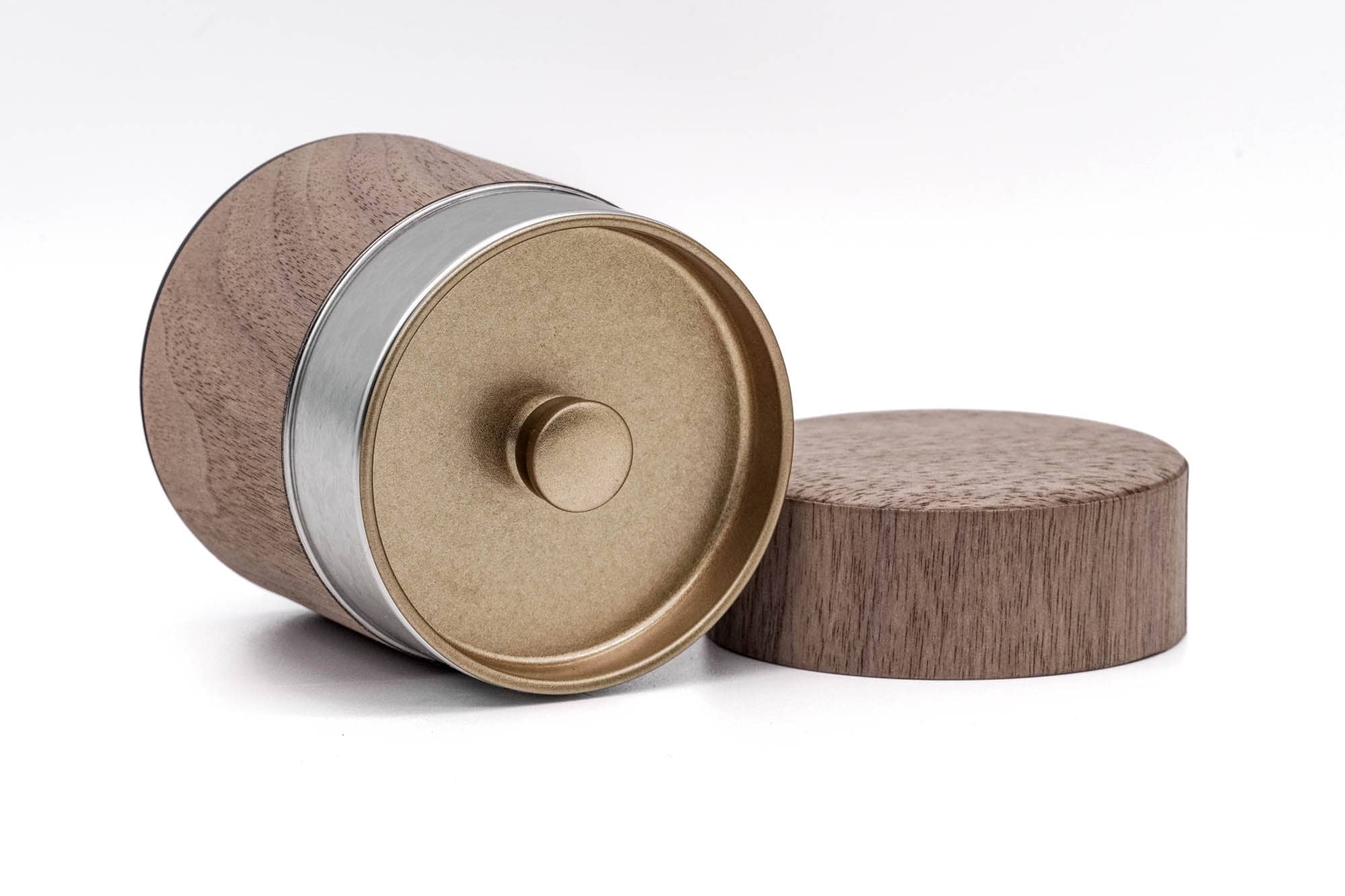 Walnut Wood Veneer Tea Canister - 100g