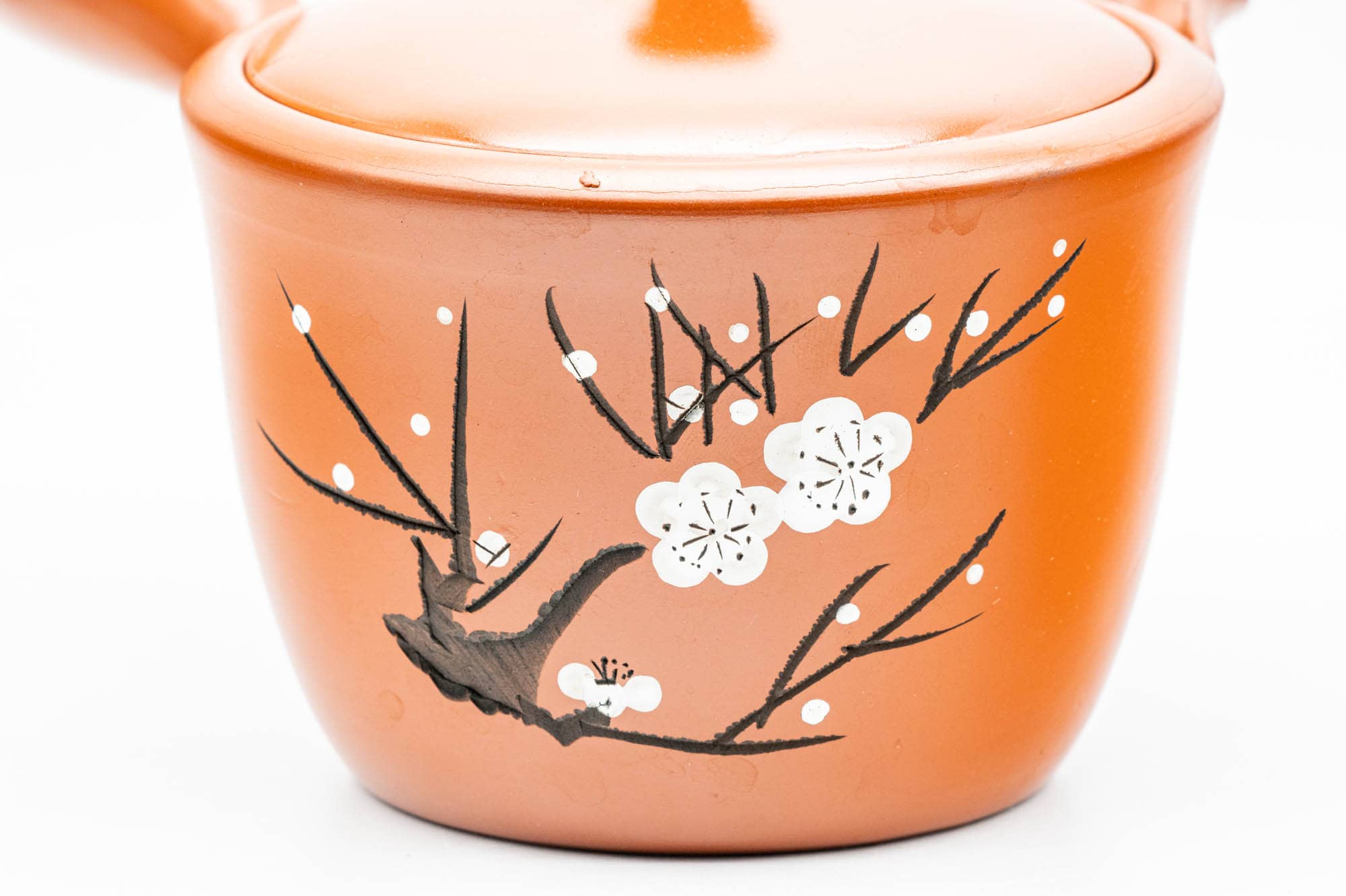 Japanese Kyusu - Plum Blossom Engraved Tokoname-yaki Mesh Teapot - 300ml