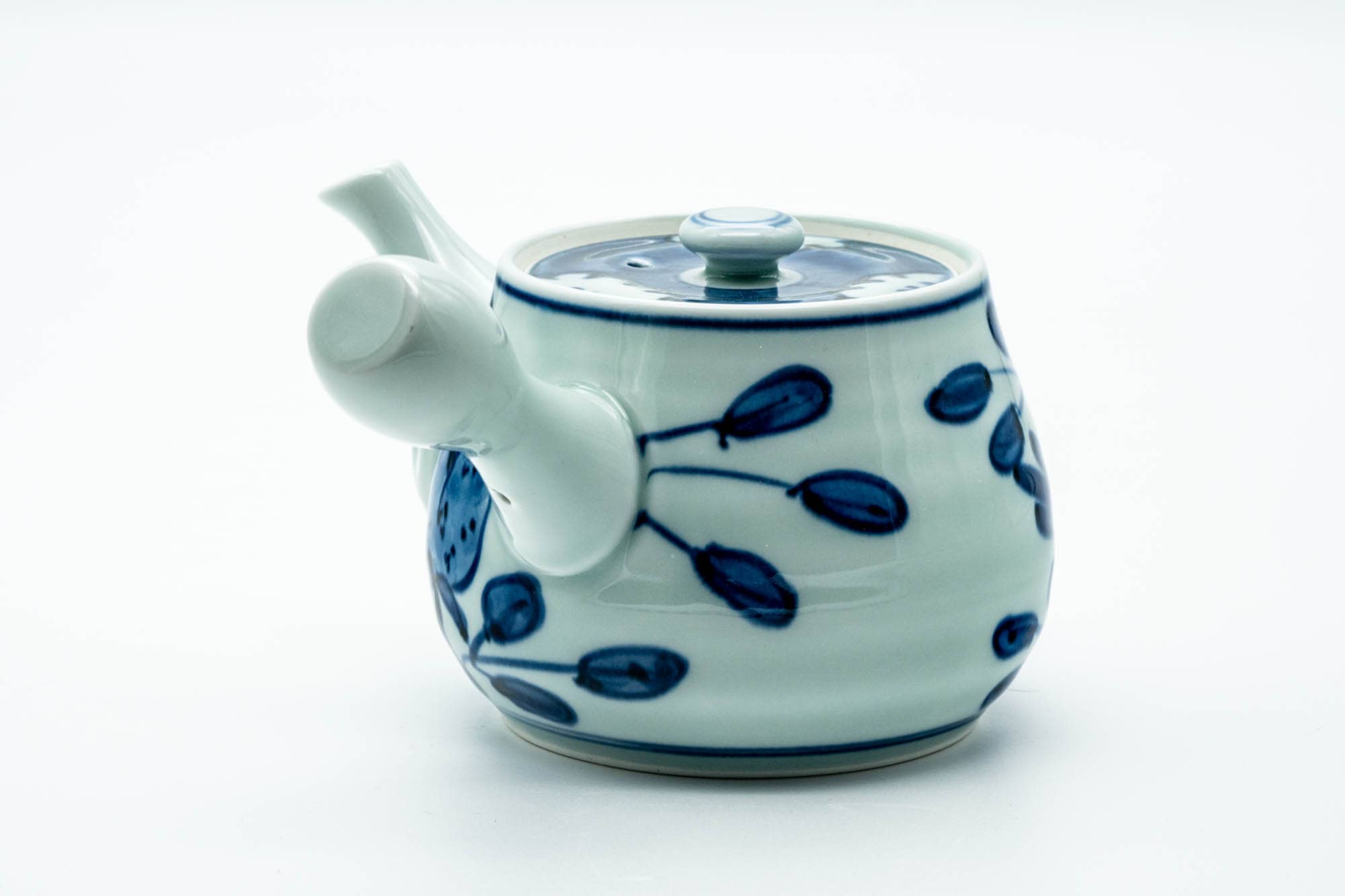 Japanese Kyusu - Blue Floral Arita-yaki Ceramic Filter Teapot - 400ml