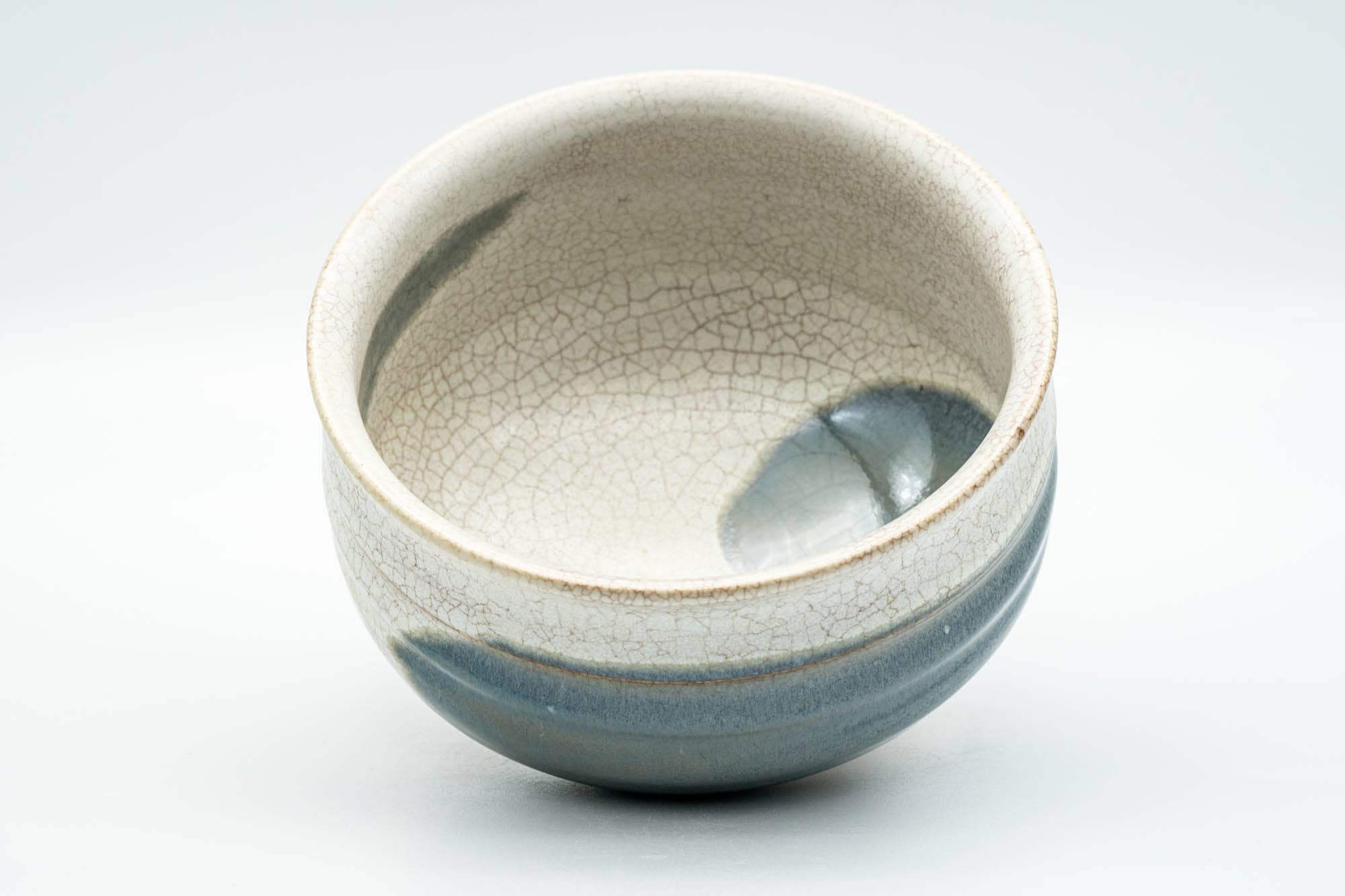 Japanese Matcha Bowl - Crazed Teal Hakeme Glazed Chawan - 400ml