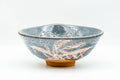 Japanese Matcha Bowl - Floral Blue Shino Glazed Summer Chawan - 200ml