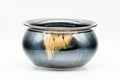 Japanese Kensui - Jet Black Hare's Fur Glazed Water Bowl - 450ml