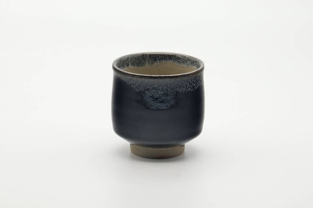 Japanese Teacup - Jet Black Hare's Fur Glazed Yunomi - 200ml
