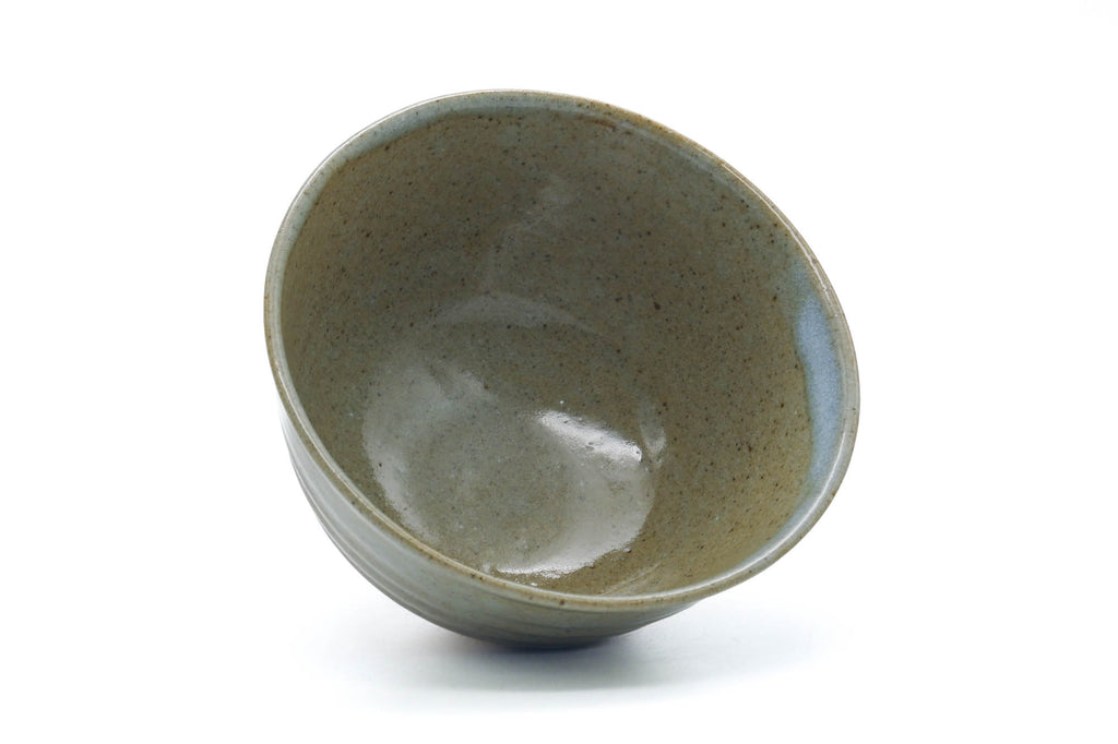 Japanese Matcha Bowl - Olive Green Drip-Glazed Komogai-nari Chawan - 500ml