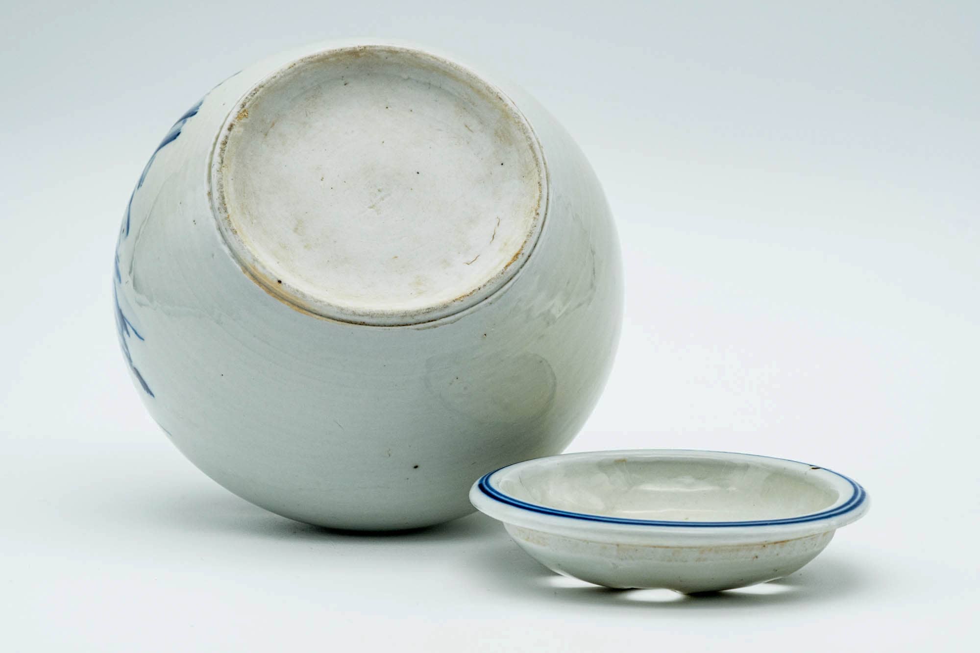 Japanese Cha-Koboshi - Blue Mountainous Kutani-yaki Water Bowl - 250ml