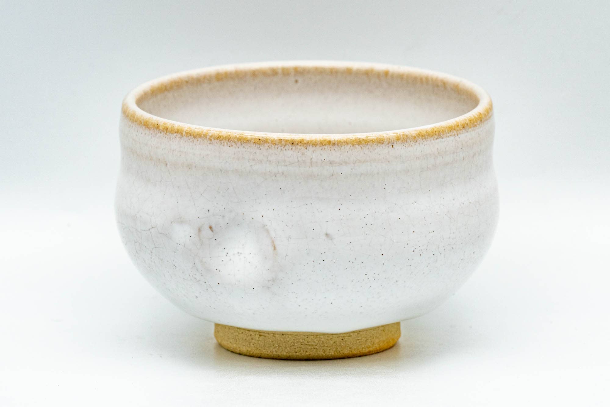 Japanese Teacup - 赤膚山 Akiyama Kiln White Glazed Akahada-yaki Yunomi - 160ml