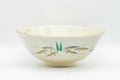 Japanese Matcha Bowl - Beige Gold Pond Leaves Kyo-yaki Summer Chawan - Juraku  寿楽 - 200ml