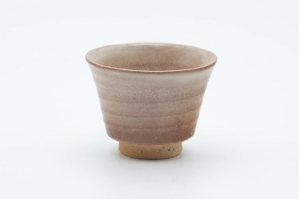 Japanese Teacup - Beige Magenta Drip-Glazed Hagi-yaki Yunomi - 80ml