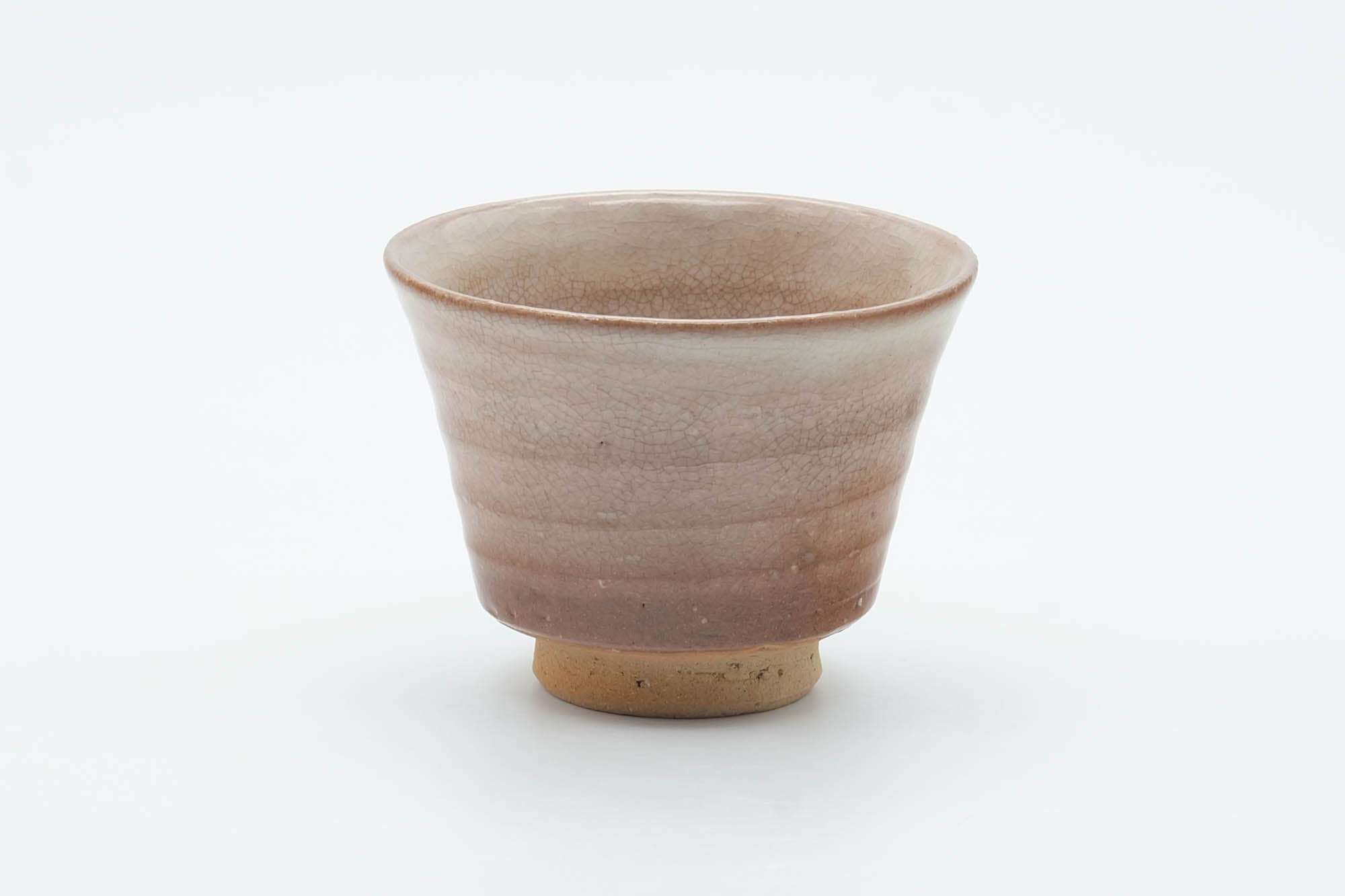 Japanese Teacup - Beige Magenta Drip-Glazed Hagi-yaki Yunomi - 80ml