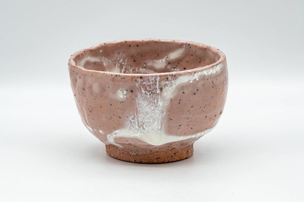 Japanese Matcha Bowl - Pink and White Shino Glazed Wabi-Sabi Chawan - 300ml