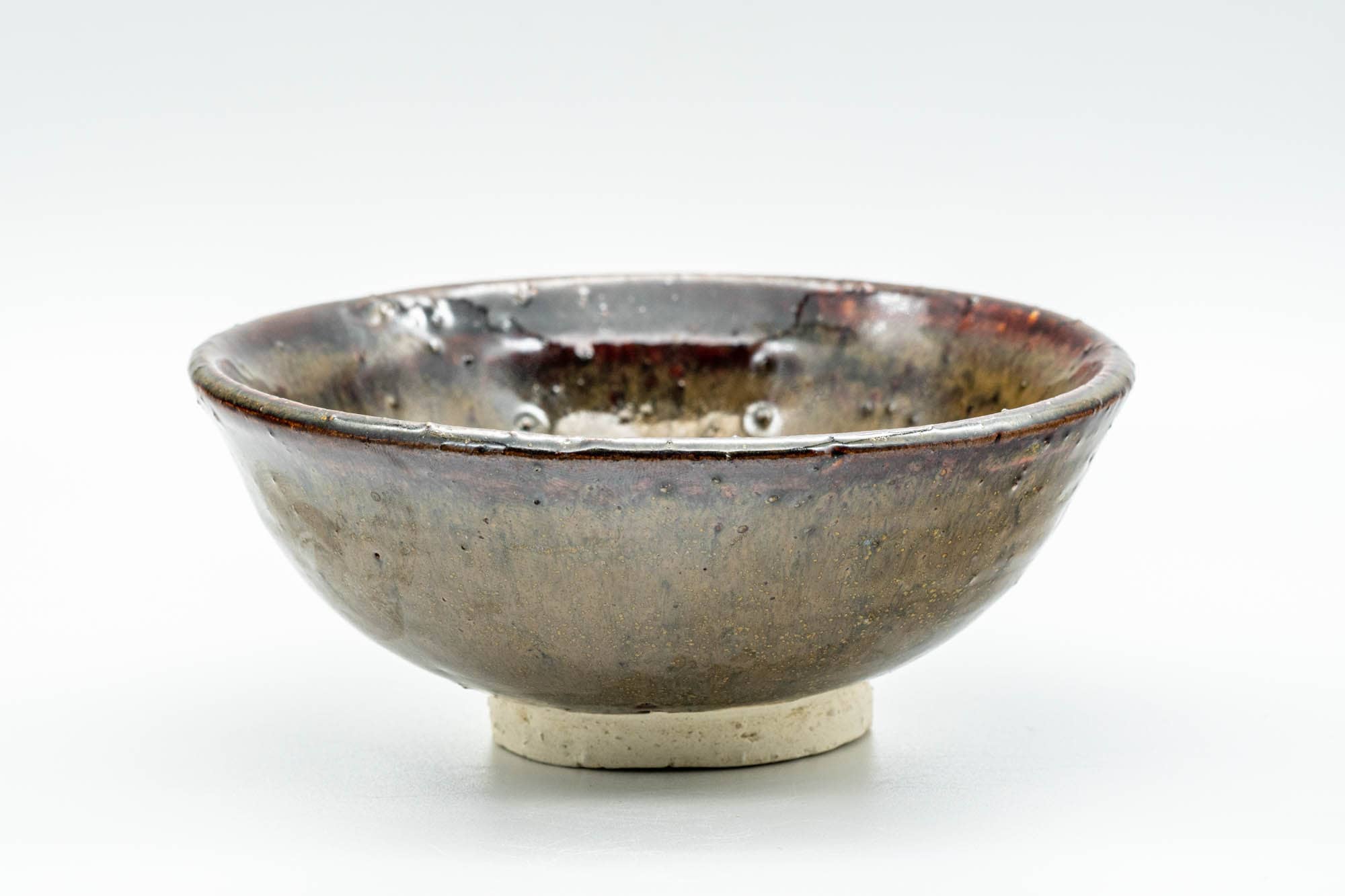Japanese Matcha Bowl - Small Brown Glazed Textured Chawan - 150ml