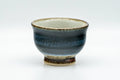 Japanese Teacup - Black Blue Glazed Exterior Beige Interior Yunomi - 70ml