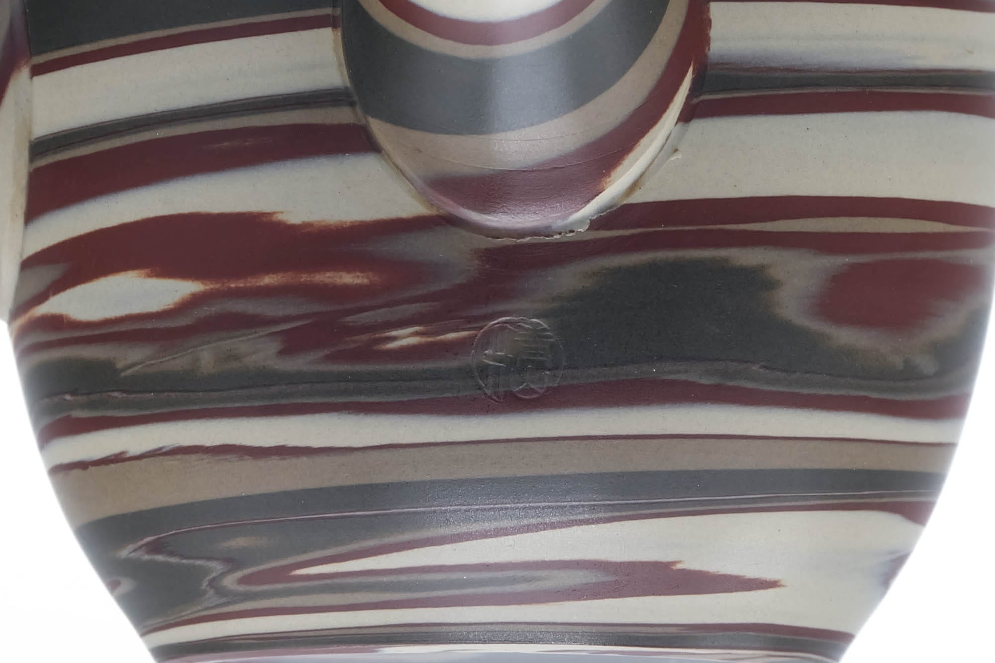 Japanese Kyusu - Green Red White Nerikomi Tokoname Teapot - 310ml
