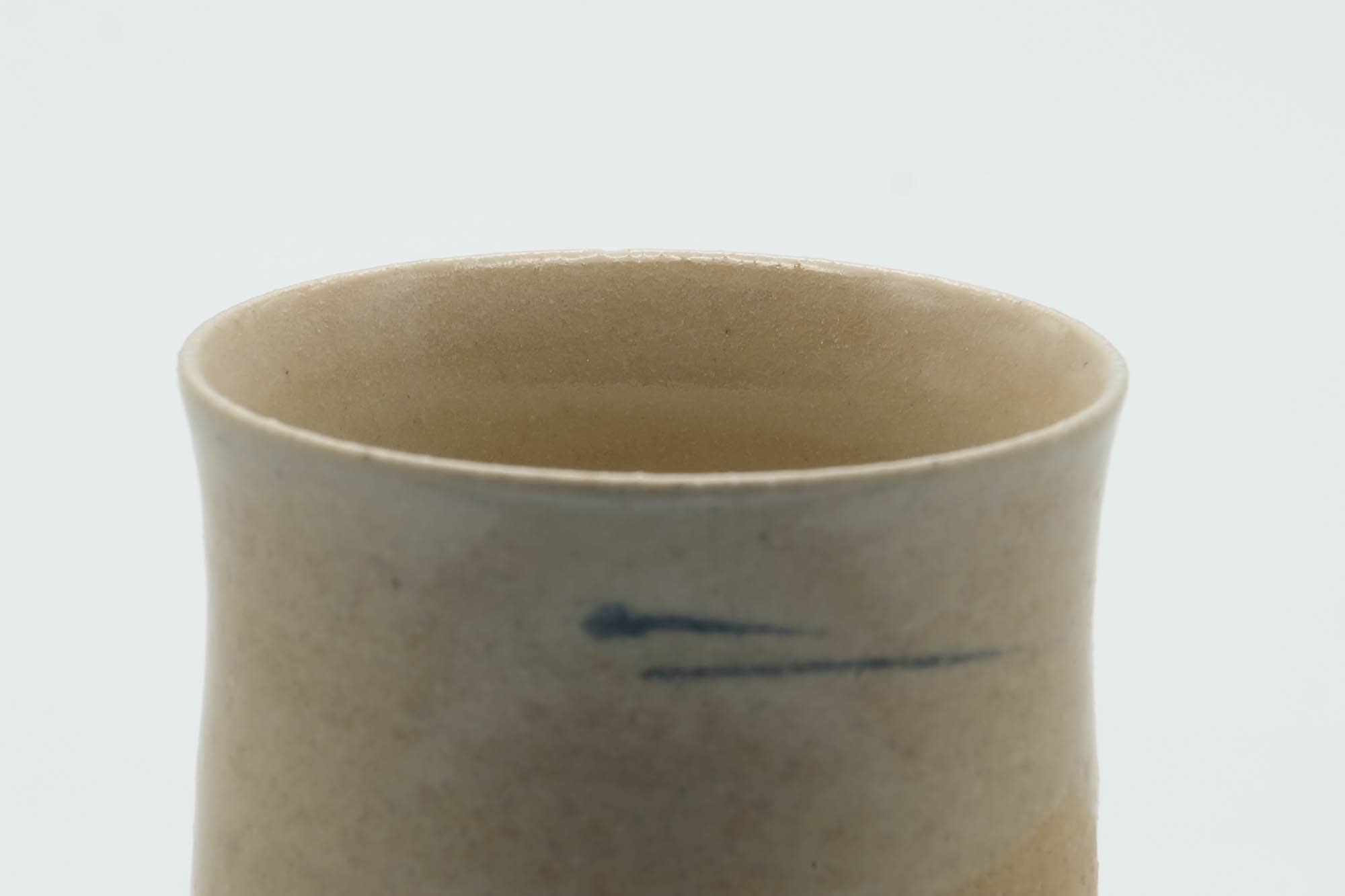 Japanese Teacup - Beige Glazed Egrets Tulip Yunomi - 130ml