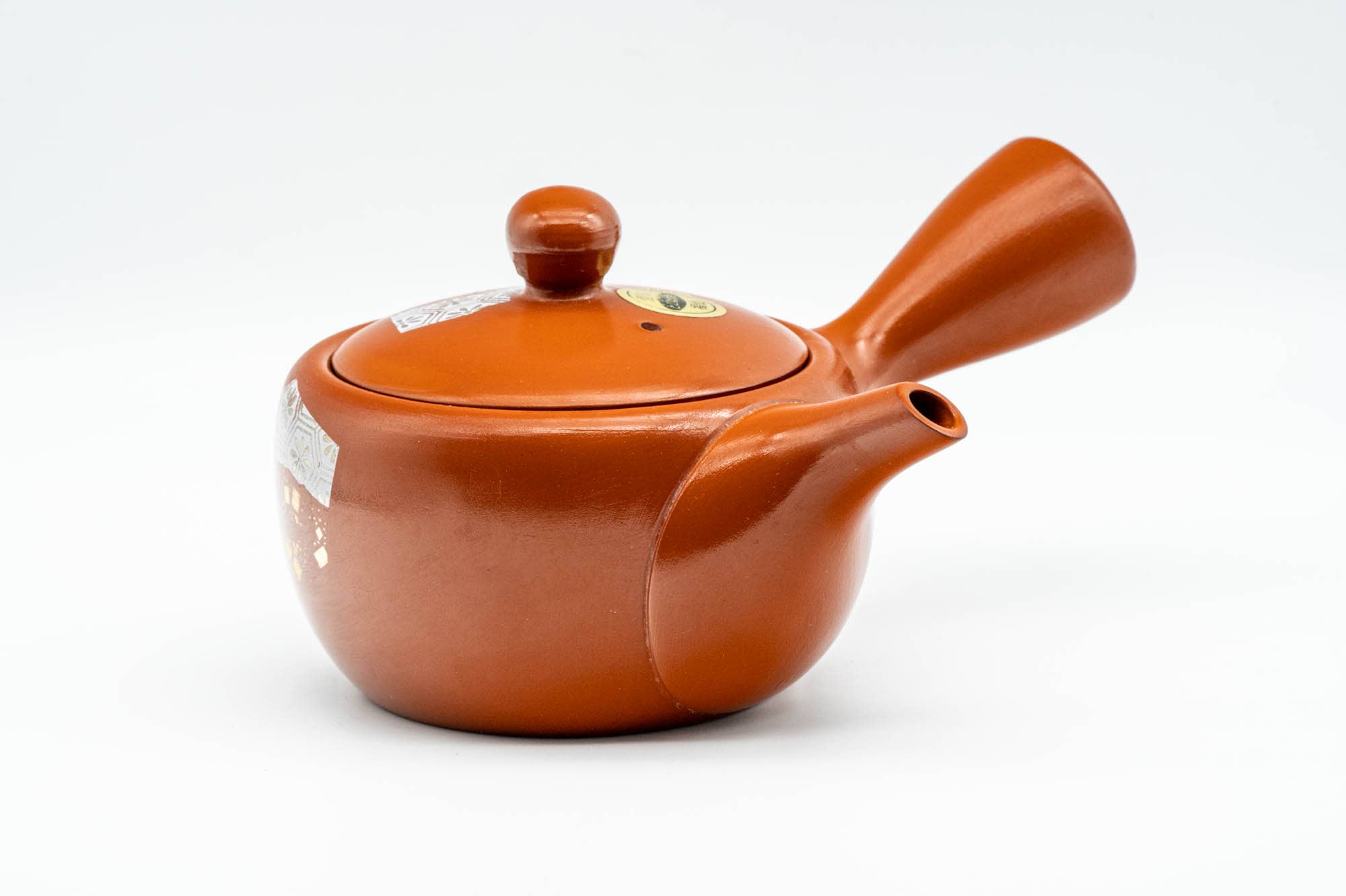 Japanese Kyusu - Gold White Floral Tokoname-yaki Mesh Teapot - 200ml