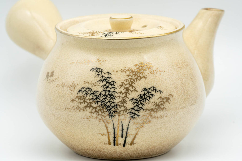 Japanese Kyusu - Bamboo Beige Glazed Debeso Teapot - 350ml