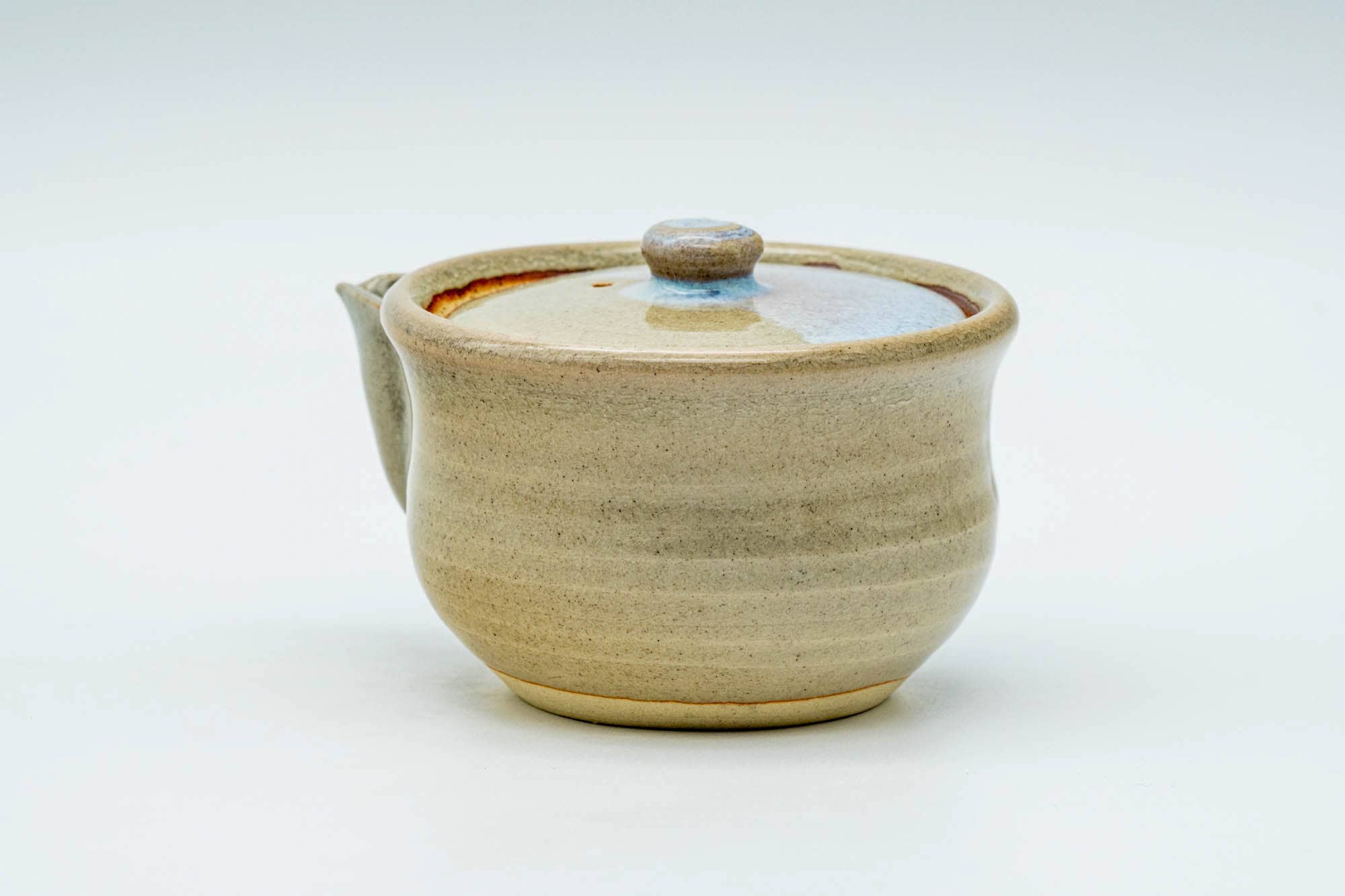 Japanese Tea Set - Drip-Glazed Hagi-yaki Houhin Teapot - Katakuchi Water Cooler - 2 Guinomi Teacups