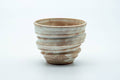 Japanese Teacup - Beige Cream Spotted Spiraling Yunomi - 220ml