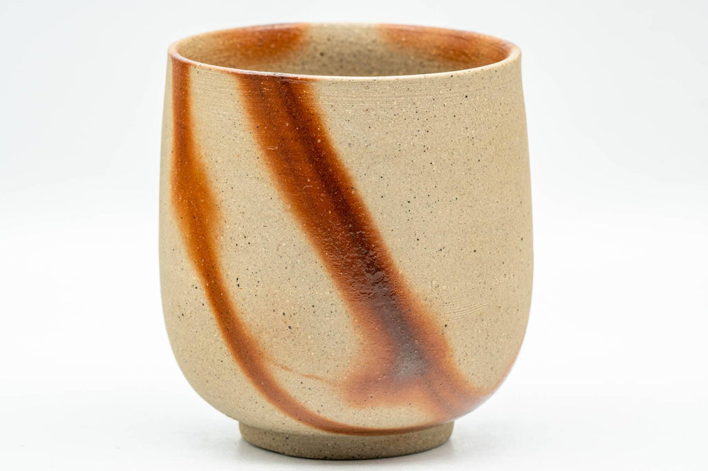 Japanese Teacup - 緋襷 Beige Orange Hidasuki Striped Bizen-yaki Yunomi - 200ml