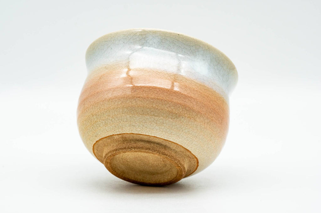 Japanese Teacup - 天鵬山 Tsubaki Kiln - Beige White Glazed Hagi-yaki Yunomi - 140ml