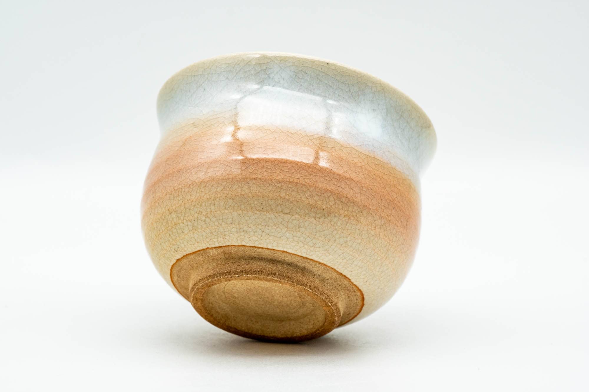 Japanese Teacup - 天鵬山 Tsubaki Kiln - Beige White Glazed Hagi-yaki Yunomi - 140ml