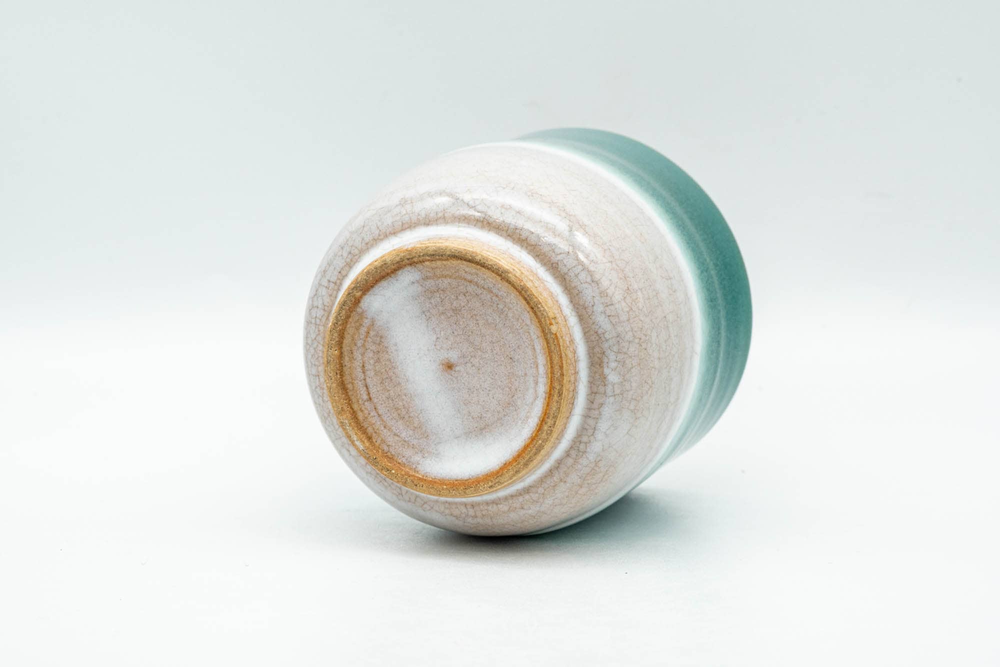 Japanese Teacup - Turquoise White Drip-Glazed Agano-yaki Yunomi - 175ml