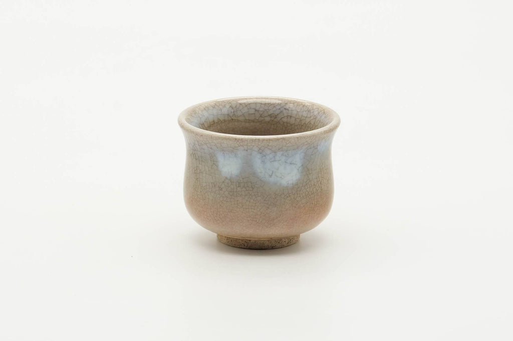 Japanese Teacup - Small Beige White Drip-Glazed Hagi-yaki Guinomi - 40ml