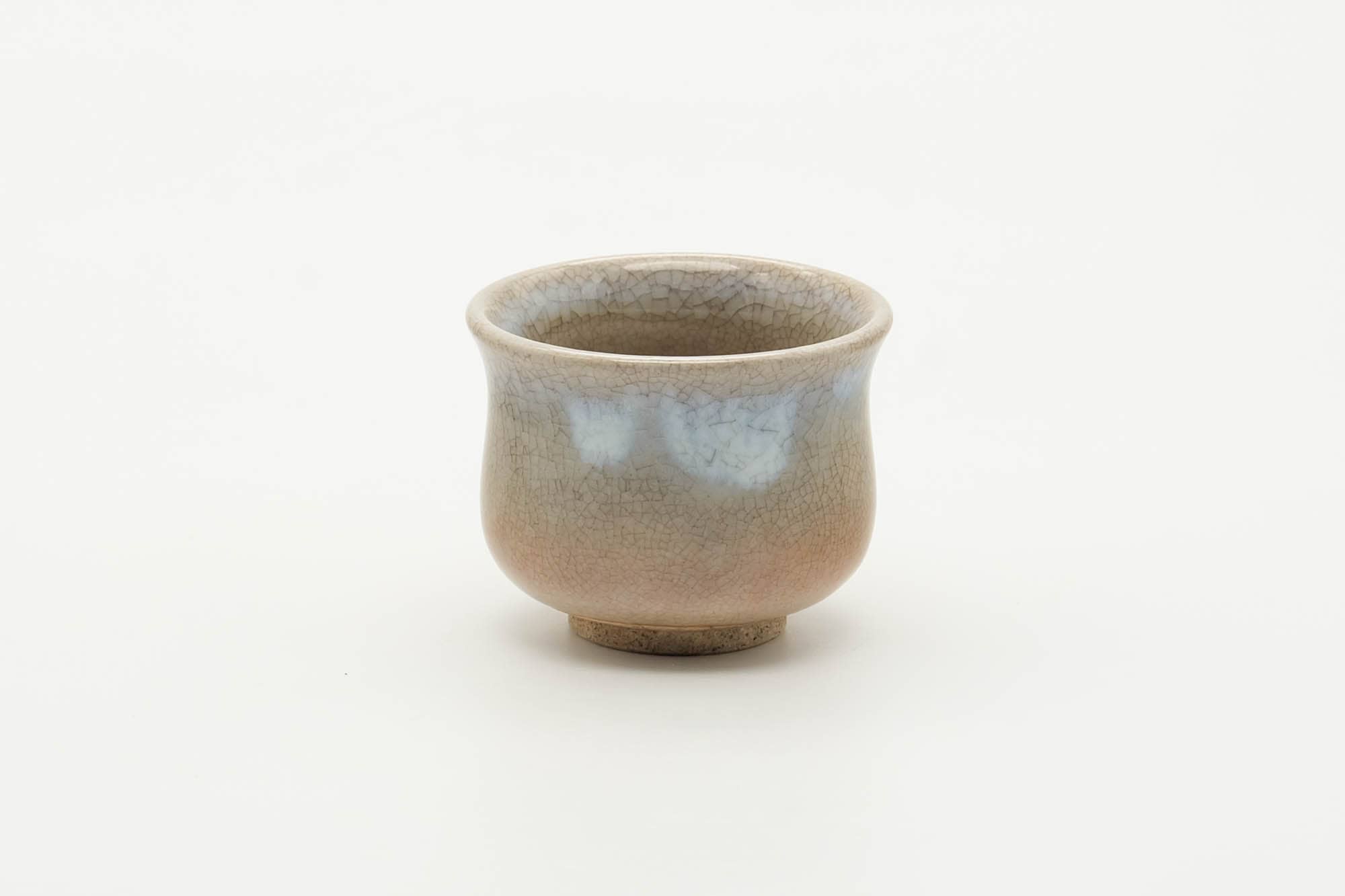Japanese Teacup - Small Beige White Drip-Glazed Hagi-yaki Guinomi - 40ml