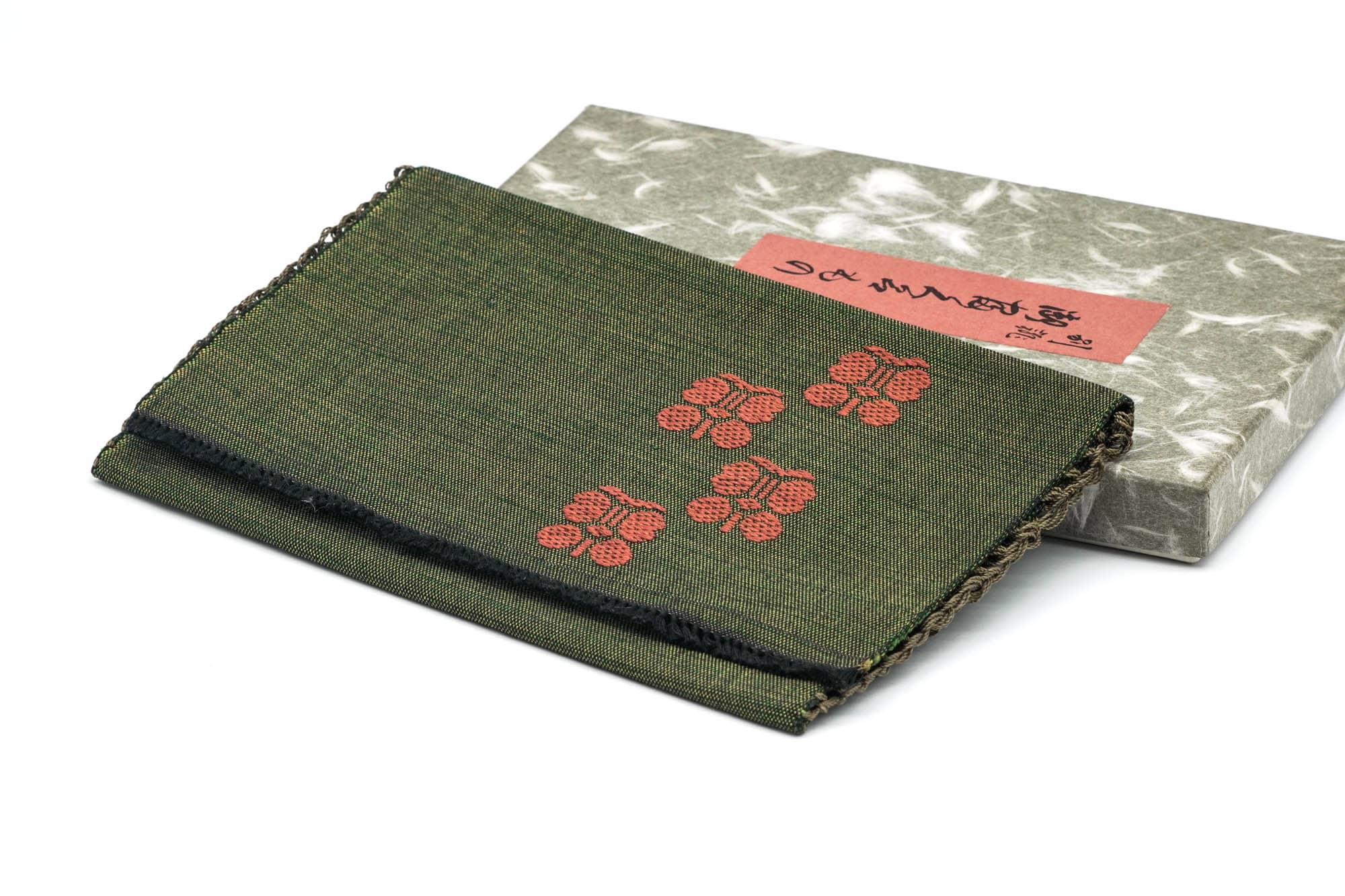Japanese Fukusa-basami - 京ごふく ゑり善 Erizen - Butterflies Green Cloth Wallet for Tea Ceremony