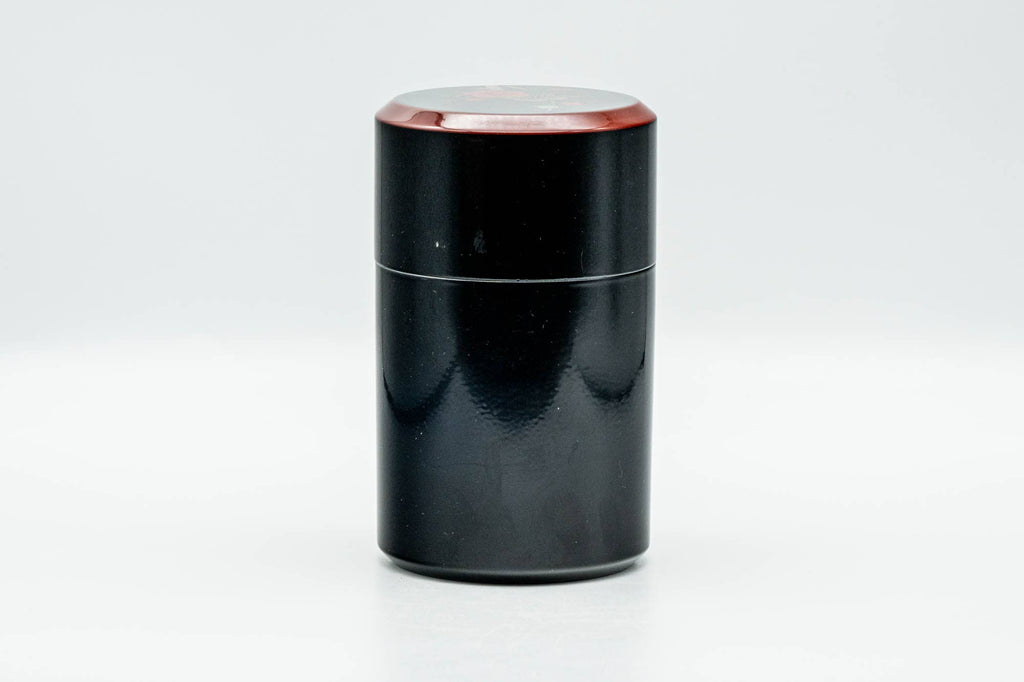 Japanese Chazutsu - Floral Black Lacquer Tea Canister - 200ml