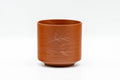 Japanese Teacup - Engraved Spiraling Red Shudei Tokoname-yaki Yunomi - 110ml