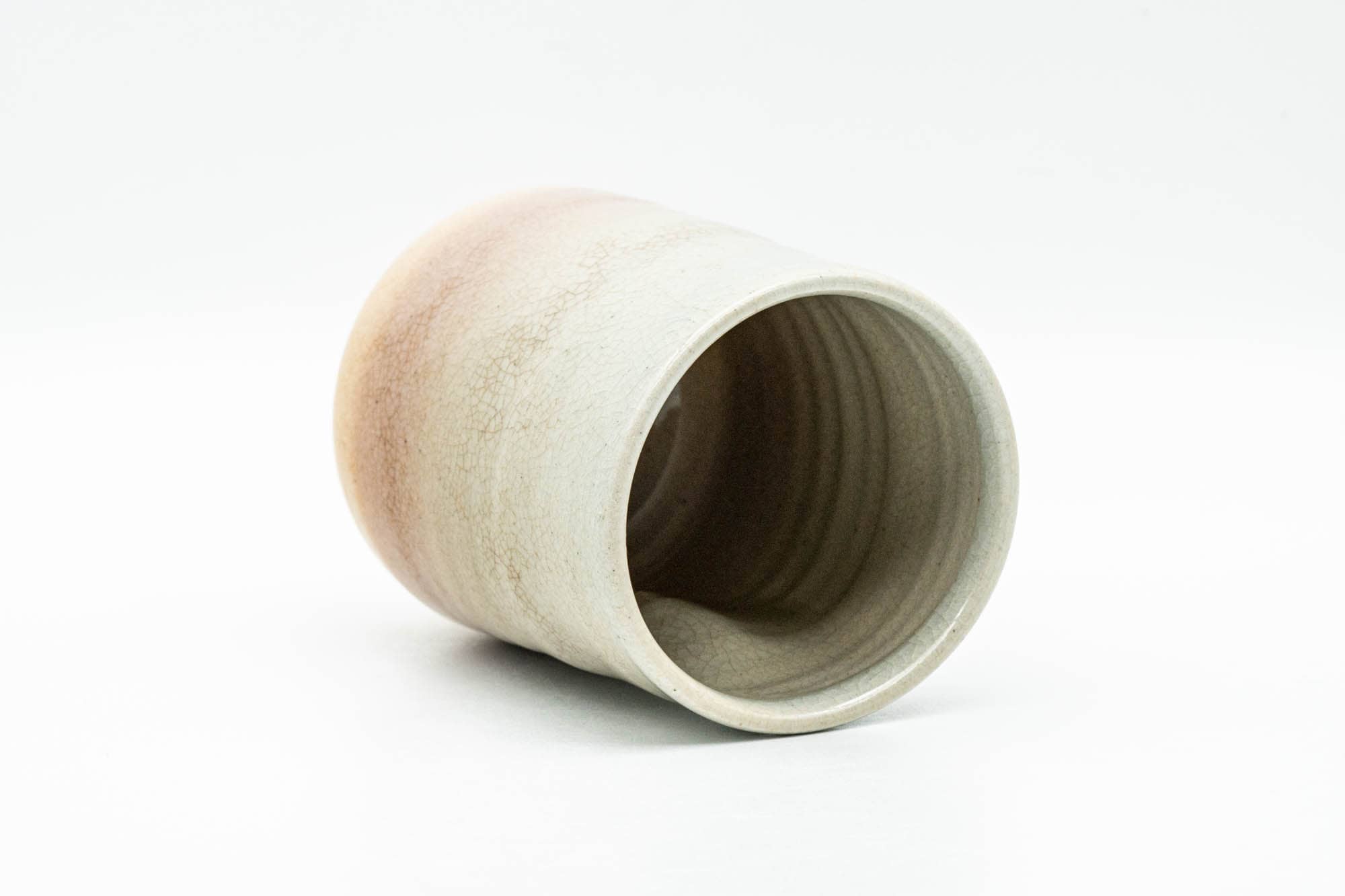 Japanese Teacup - Beige White Thumb Indented Hagi-yaki Yunomi - 180ml