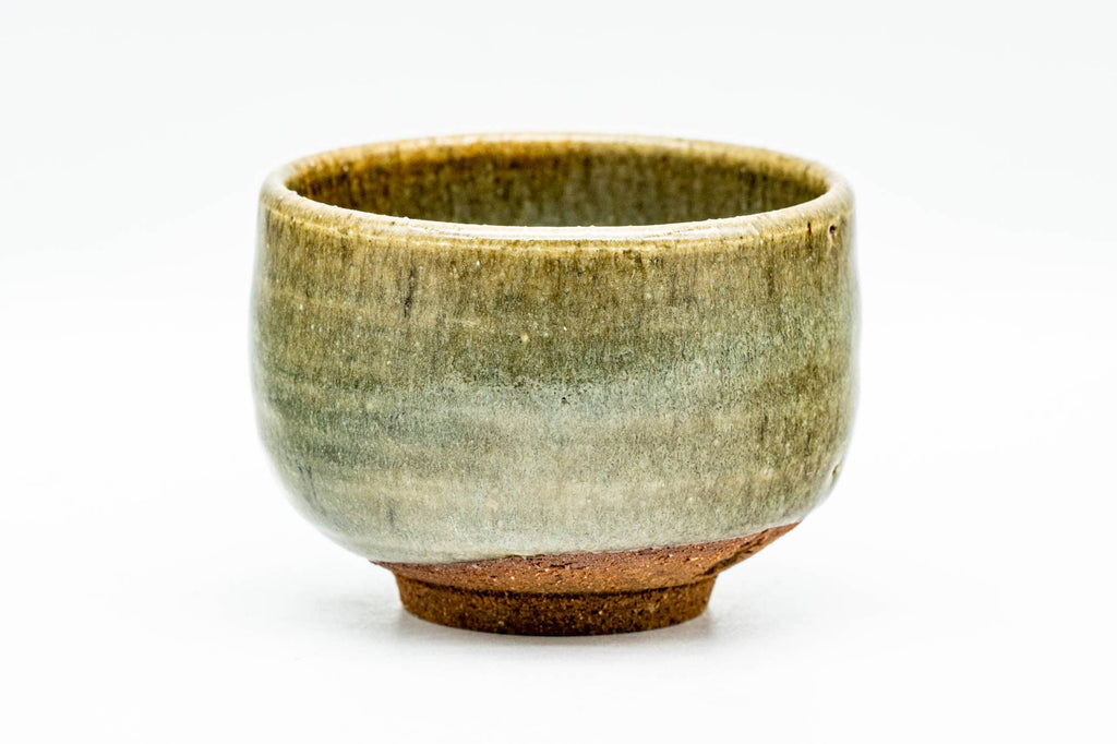 Japanese Teacup - Green Yellow Hare's Fur Glazed Yunomi - 110ml