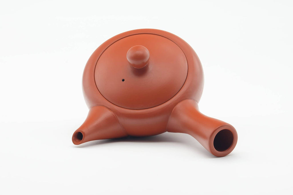 Japanese Kyusu - Smooth Red Shudei Tokoname-yaki Debeso Teapot - 150ml